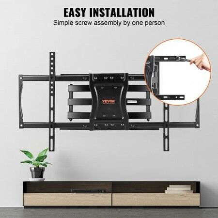 Full Motion TV Mount Fits for Most 37-75 inch TVs, Swivel Tilt Horizontal Adjustment TV Wall Mount Bracket with 4 Articulating Arms, Max VESA 600x400mm, Holds up to 132 lbs