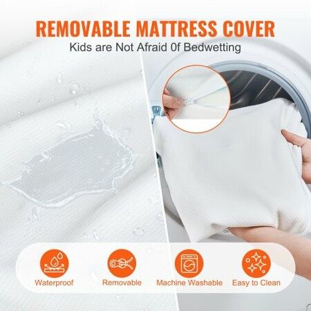 Crib Mattress, Two-sided Breathable Toddler Mattress of Memory Foam, Baby Mattress for Infant and Toddler with 2 Waterproof Covers for Replacement, Removable and Washable, 24x38x3.1 inch