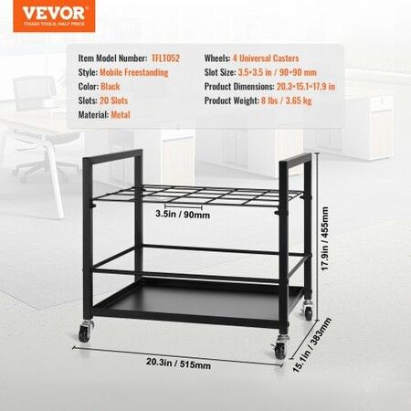 Blueprint Storage Rack 20 Slots Mobile Roll File Holder for Architectural