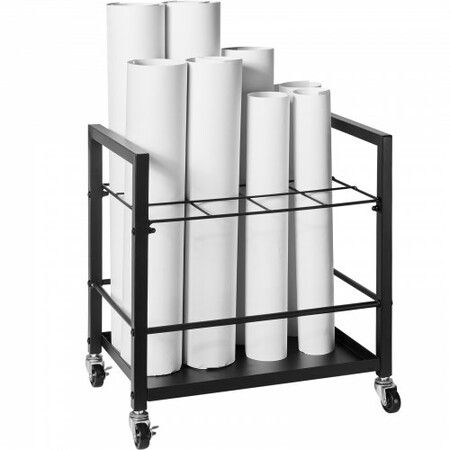 Blueprint Storage Rack 12 Slots Mobile Roll File Holder for Architectural