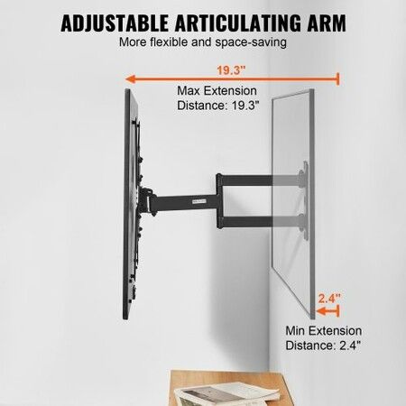 Full Motion TV Mount Fits for Most 26-55 inch TVs, Swivel Tilt Horizontal Adjustment TV Wall Mount Bracket with Articulating Arm, Max VESA 400x400mm , Holds up to 99 lbs