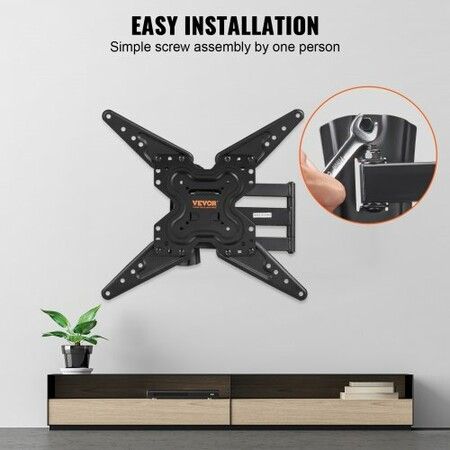 Full Motion TV Mount Fits for Most 26-55 inch TVs, Swivel Tilt Horizontal Adjustment TV Wall Mount Bracket with Articulating Arm, Max VESA 400x400mm , Holds up to 99 lbs