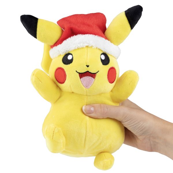 Pokemon  30cm Christmas Pikachu Plush with Santa Hat Accessory  Quality Soft Stuffed Animal Toy