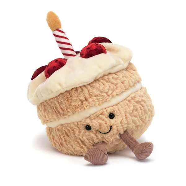 Amuseables Birthday Cake Stuffed Toy  Dessert Plush  Birthday Gift 12x16cm