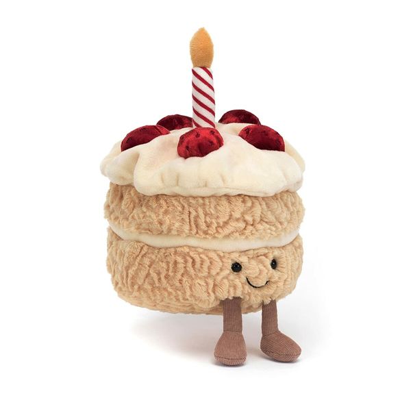 Amuseables Birthday Cake Stuffed Toy  Dessert Plush  Birthday Gift 12x16cm