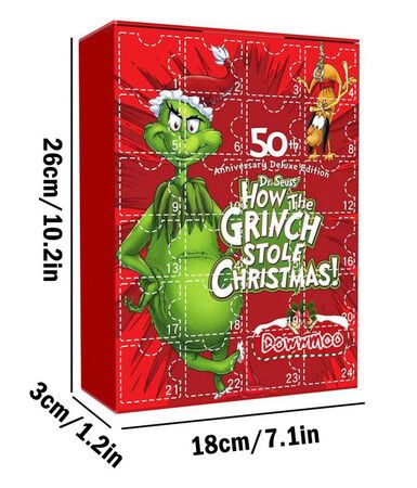 Grinch Advent Calendar Christmas Surprises with 24 Collectible for Kids  Teens Christmas Vacation Gifts Christmas Decorations