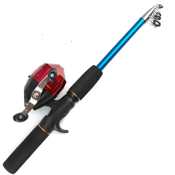 Portable Telescopic Fishing Rod and Reel Combo Kit with Fishing Reel Tackle Box for Boys, Girls, Youth (Red)