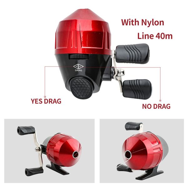 Portable Telescopic Fishing Rod and Reel Combo Kit with Fishing Reel Tackle Box for Boys, Girls, Youth (Red)