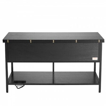 Lift Top Coffee Table 39.4" Rectangle Coffee Table with Light & USB Black