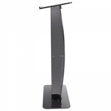 Acrylic Podium, 47" Tall, Acrylic Podium Stand with Wide Reading Surface & Storage Shelf, Floor-standing Clear Pulpits Acrylic for Church Office School, Black