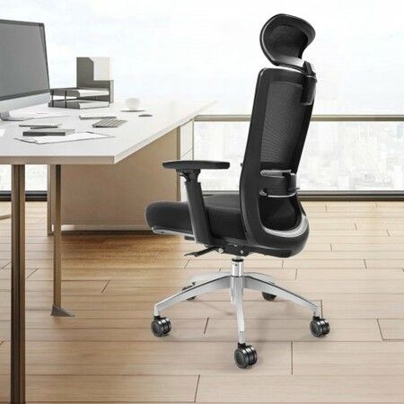 Ergonomic Office Chair with Slide Seat, Desk Chair with Mesh Seat, Angle and Height Adjustable Home Office Chair with Back and Lumbar Support, Swivel Computer Task Chair