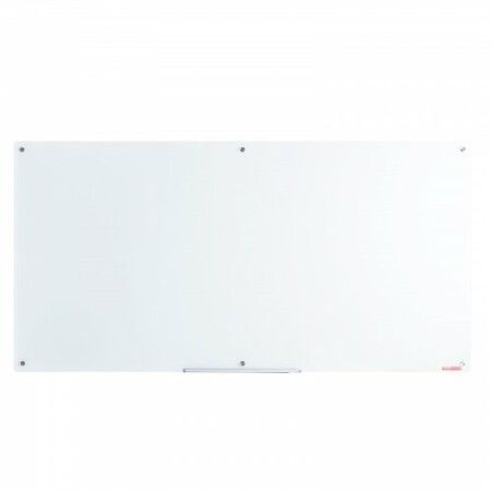 Magnetic Glass Whiteboard, Dry Erase Board 72"x36", Wall-Mounted Large White Glassboard Frameless, with Marker Tray, an Eraser and 2 Markers, White