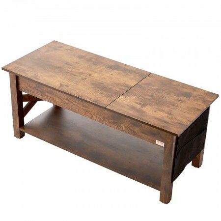 Lift Top Coffee Table 47.5" Rectangle Coffee Table for Living Room Brown