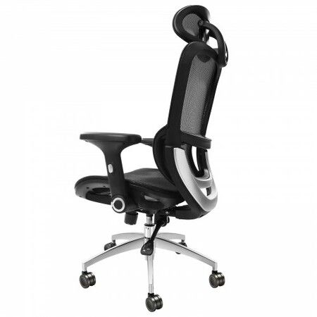 Mesh Office Chair, Adjustable High Back Desk Chair with Mesh Seat, Angle and Height Adjustable Home Office Chair with Lumbar and Head Support, Swivel Computer Task Chair