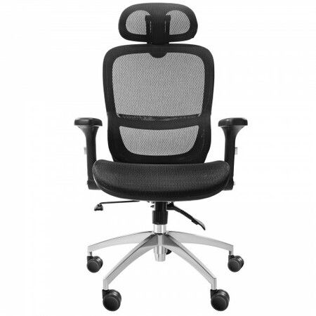 Mesh Office Chair, Adjustable High Back Desk Chair with Mesh Seat, Angle and Height Adjustable Home Office Chair with Lumbar and Head Support, Swivel Computer Task Chair