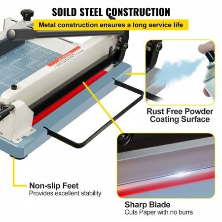 Industrial Paper Cutter A3 Heavy Duty Paper Cutter 17 Inch Paper Cutter Heavy Duty 400 Sheets Paper with Clear Cutting Guide for Offices, Schools, Businesses and Printing Shops