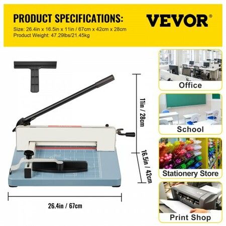 Industrial Paper Cutter A3 Heavy Duty Paper Cutter 17 Inch Paper Cutter Heavy Duty 400 Sheets Paper with Clear Cutting Guide for Offices, Schools, Businesses and Printing Shops