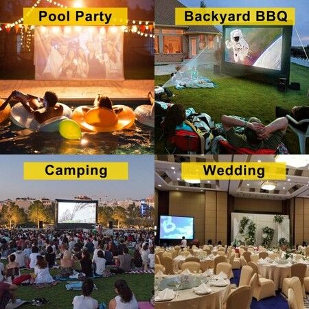 6x4m Inflatable Projector Screen Movie Screen Outdoor Theater w/Blower