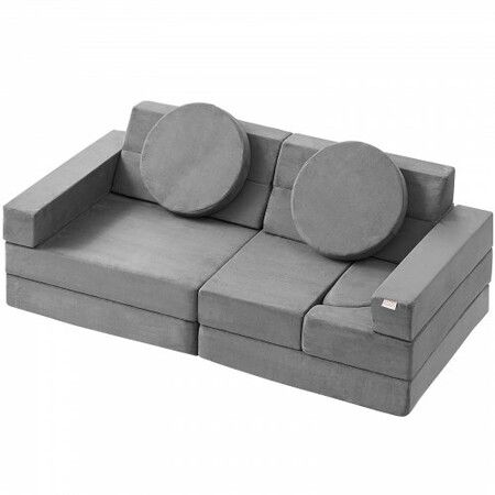 Play Couch, 15pcs Modular Kids Nugget Couch, Toddler Foam Sofa Couch with High-density 25D Sponge for Playing, Creativing, Sleeping, Imaginative Kids Furniture for Bedroom and Playroom