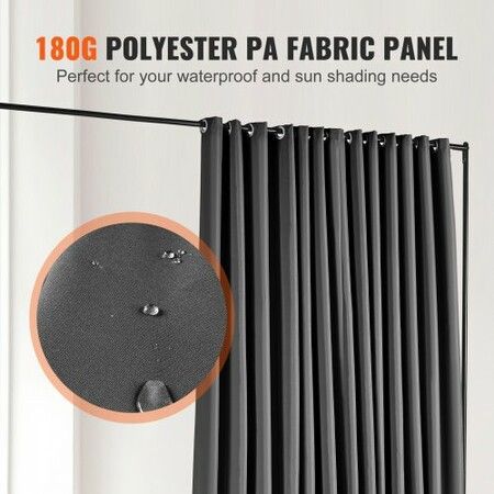 Room Divider, 8 ft x 10 ft (96×120inch) Portable Panel Room Divider with Wheels Curtain Divider Stand, Room Divider Privacy Screen for Office, Bedroom, Dining Room, Study, Black