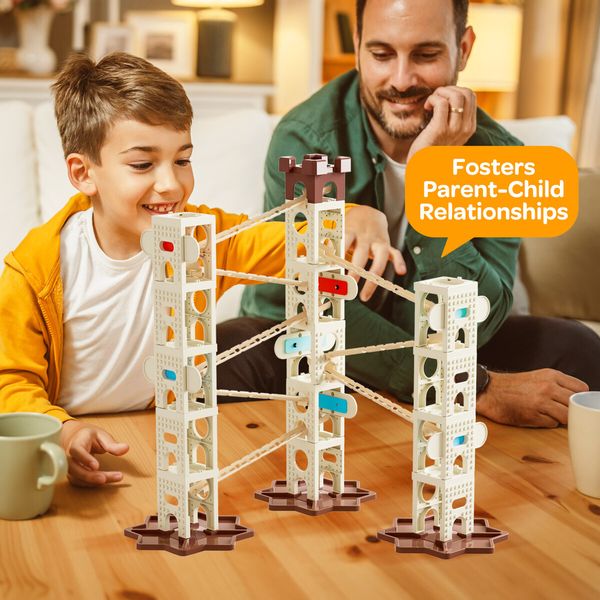 Deluxe Music Marble Run Race DIY Game Toys Play Set 146 PCS Maze Track Toddler Ball Building Blocks Birthday Christmas Gift STEM Construction Kit