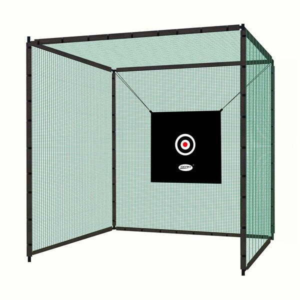 Genki Golf Practice Cage 3M Hitting Net Target Set Sport Netting Training Aids Steel Frame Swing Driving Football Baseball Nets Indoor Outdoor