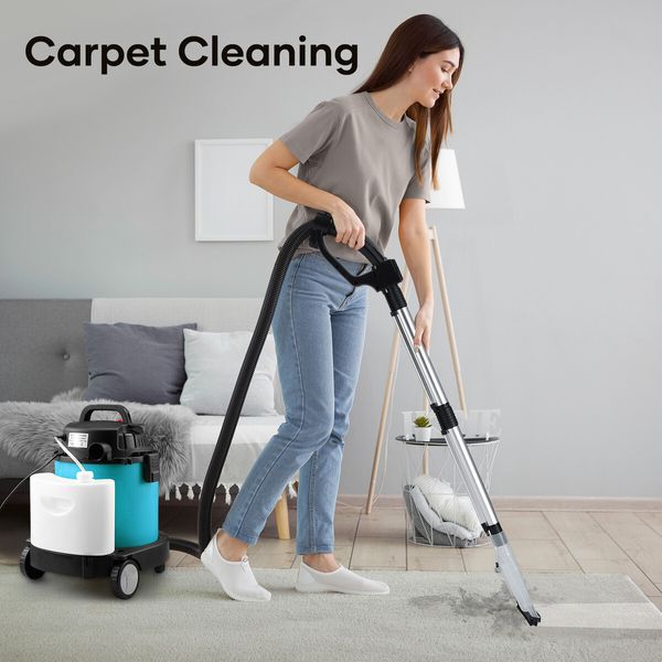 Carpet Cleaner Vacuum Wet Dry Vac Mop Floor Sofa Spot Upholstery 7 In 1 Rug Car Seat Fabric Deep Cleaning Machine Portable Smart with Wheels