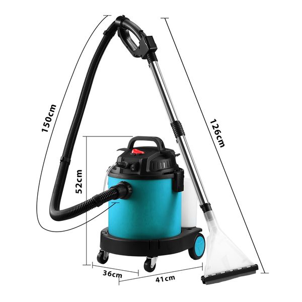 Carpet Cleaner Vacuum Wet Dry Vac Mop Floor Sofa Spot Upholstery 7 In 1 Rug Car Seat Fabric Deep Cleaning Machine Portable Smart with Wheels