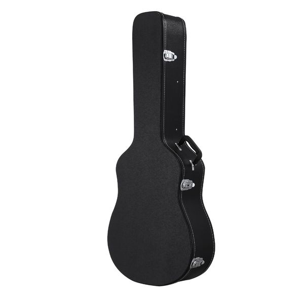 Melodic Acoustic Guitar Hard Shell Case Classical Electric Dreadnought Standard 6 12 Strings Gig Accessory Storage with Lock Wooden Black