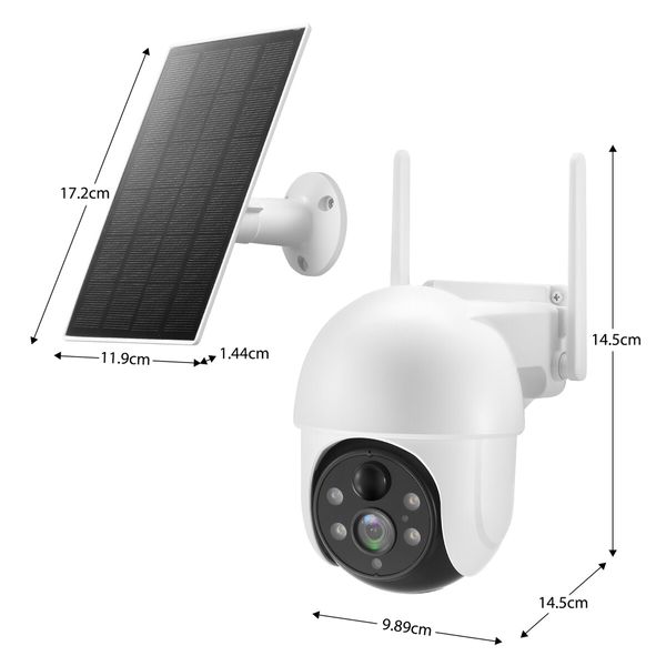 Solar Security Camera Home Wireless Surveillance CCTV Outdoor Home System WiFi 4MP PTZ Remote 2 Way Audio Colour Night Vision