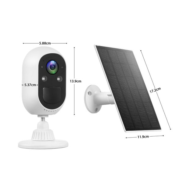 WiFi Security Camera Home Wireless CCTV Outdoor Surveillance System 4MP HD PIR Two Way Audio with Solar Powered Batteries