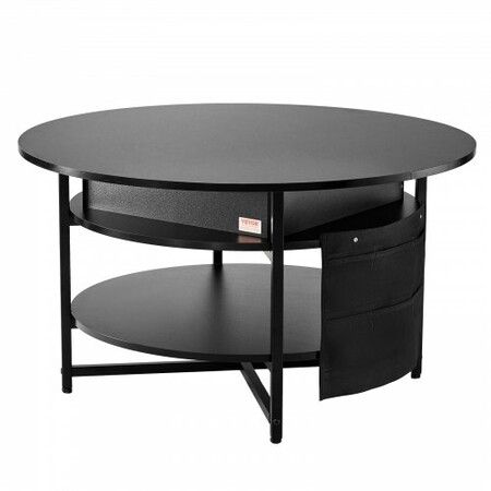 Lift Top Coffee Table 35.3" Round Coffee Table for Living Room Black