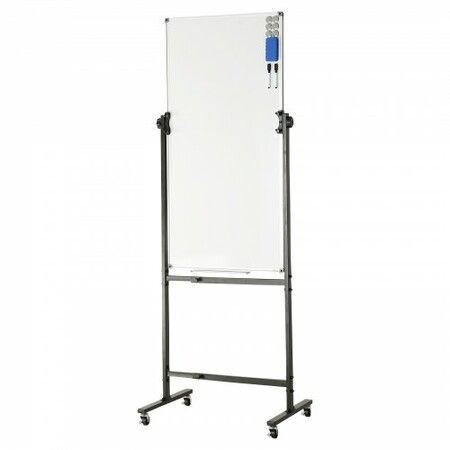 Rolling Magnetic Whiteboard Double-sided Mobile Whiteboard 24 x 48 inch