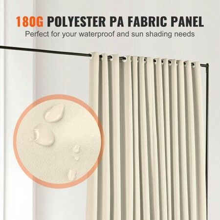 Room Divider, 8 ft x 10 ft(96×120inch) Portable Panel Room Divider with Wheels Curtain Divider Stand, Room Divider Privacy Screen for Office, Bedroom, Dining Room, Study, Beige