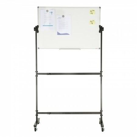 91.5x61cm Rolling Magnetic Whiteboard, Double-sided Mobile Whiteboard, Adjustable Height Dry Erase Board with Wheels, 1 Magnetic Erase & 3 Dry Erase Markers & Movable Tray Office, School