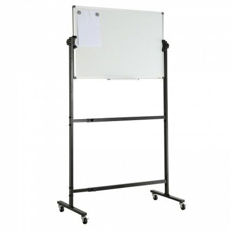 91.5x61cm Rolling Magnetic Whiteboard, Double-sided Mobile Whiteboard, Adjustable Height Dry Erase Board with Wheels, 1 Magnetic Erase & 3 Dry Erase Markers & Movable Tray Office, School