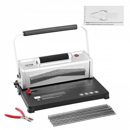 Coil Spiral Binding Machine, Manual Book Maker with Electric Binding, 46-Holes Binding 500 Sheets Punch Binder, with 100pcs 5/16'' Coil Binding Spines, for Letter Size, A4, A5