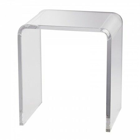 Acrylic End Table, C-Shaped Lucite Side Table, Clear Acrylic Side Table for Drink, Food, Snack used in Living Room, Bedroom, and Study