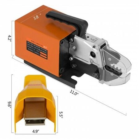 Pneumatic Crimping Tool Am-10, Air Powered Wire Terminal Crimping Machine Crimping Up To 16mm2, Pneumatic Crimper Plier Machine with 10 Sets Of Dies for Many Kinds of Terminals