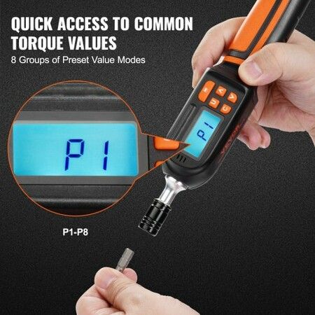 Digital Torque Screwdriver, 1/4" Drive Screwdriver Torque Wrench, Electrician Torque Screwdriver with LCD, 2.65-70.67 in-lbs Torque Range, 0.01 N.m Increment Torque Screwdriver with Bits & Case