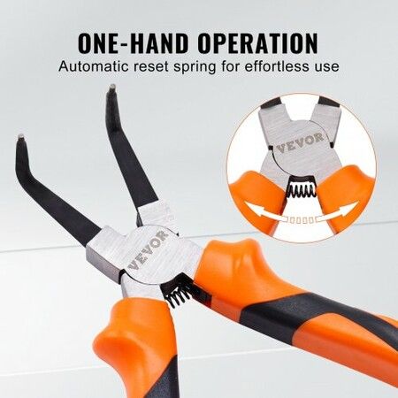 Snap Ring Pliers Set, 4-Piece 1.8mm Tip Diameter, High Carbon Steel Straight and Bent Jaw, Heavy Duty Internal and External Circlip Pliers Kit, with Portable Tool Bag, For Ring Remover Retaining