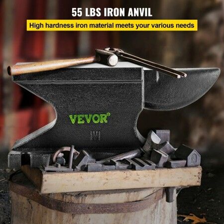 Iron Anvil Blacksmith Single Beck Cast Iron 55lb 25kg W/ 24mm square Hole