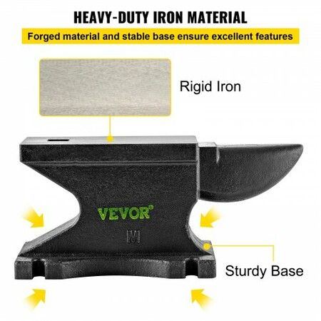 Iron Anvil Blacksmith Single Beck Cast Iron 55lb 25kg W/ 24mm square Hole