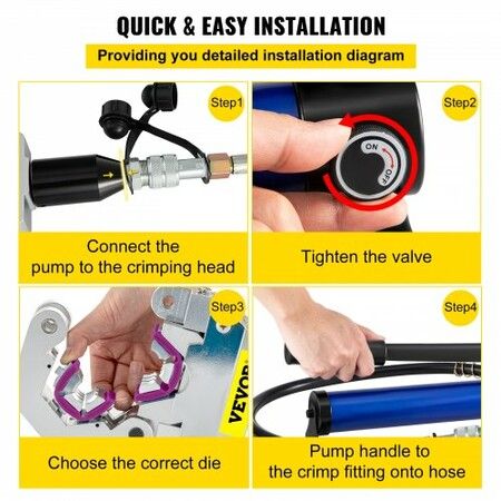 Separable Hydraulic Hose Crimper 7 Dies With Aluminum Pump  A/C Air Condtioning Handheld Crimping Set