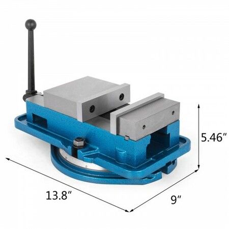 5 Inch ACCU Lock Down Vise Precision Milling Vice 5 Inch Jaw Width Drill Press Vise Milling Drilling Machine Bench Clamp Clamping Vice with 360 Degree Swiveling Base CNC Vise