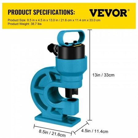 CH-60 Hydraulic Hole Punching Tool 31T Hole Digger Force Puncher Smooth Hole Puncher for Iron Plate Copper Bar Aluminum Stainless Steel