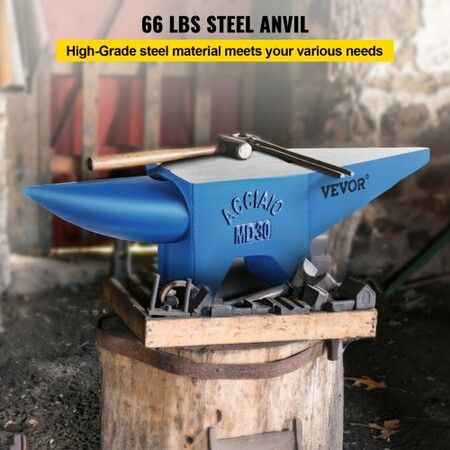 Pro Horn Anvil , 30KG/66.1LBS Weight Steel Anvil Blacksmith Blacksmith Anvil, Portable Rugged Cast Iron Anvil Blacksmith Anvil Stable Workbench Blacksmith Forge Anvil Tool