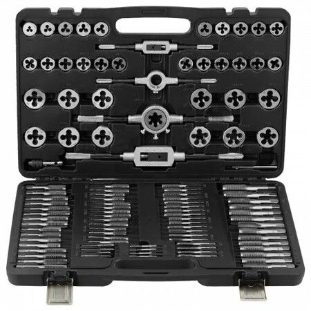 Tap and Die Set 110Pcs Metric Size M2 to M18 Bearing Steel Threading Tool