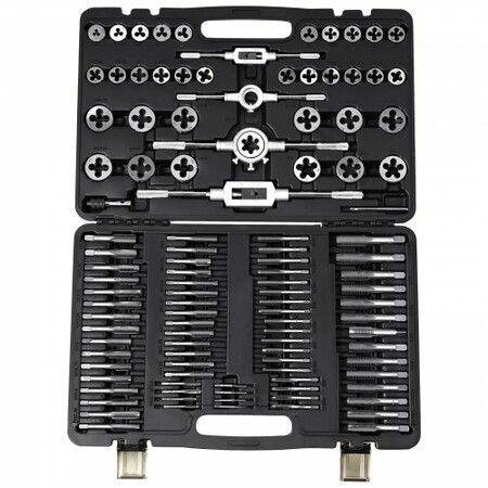 Tap and Die Set 110Pcs Metric Size M2 to M18 Bearing Steel Threading Tool