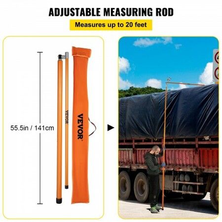 Load Height Measuring Stick 20' Sturdy Truck Height Stick Easy to Read